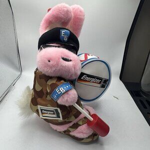 1998, 2000 Energizer Bunny Pink Military Green Camo Plush‎ Toy. 12"
